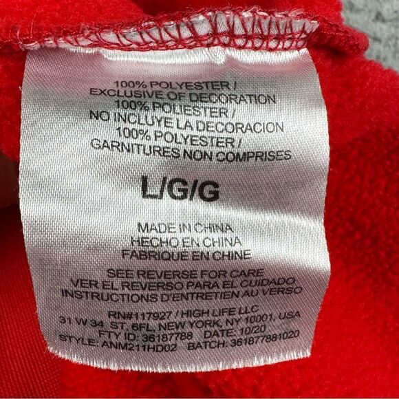 And 1 Hoodie Mens Large Red Pullover Sweater Side Zip Basketball Sports Casual - Picture 13 of 15